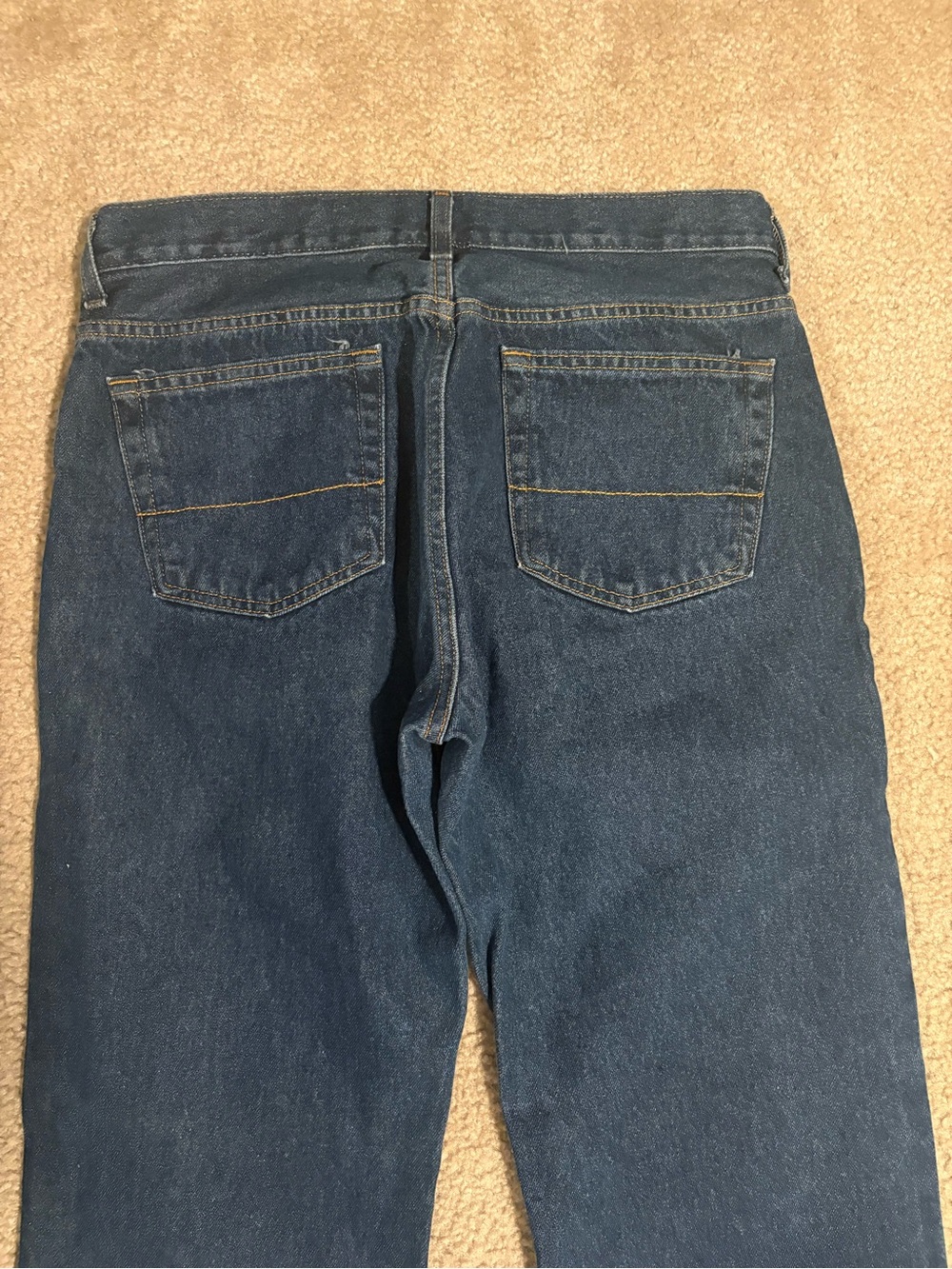 Men's Dark Blue Straight-Leg Jeans - Picture 4 of 5